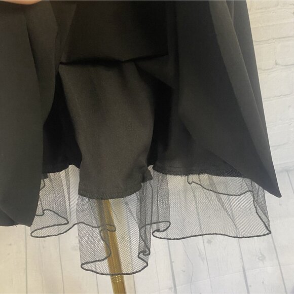 Vintage 90s B. Smart Size 4 Black Halter Ruched Tool Skirt Mini Dress - Picture 7 of 15